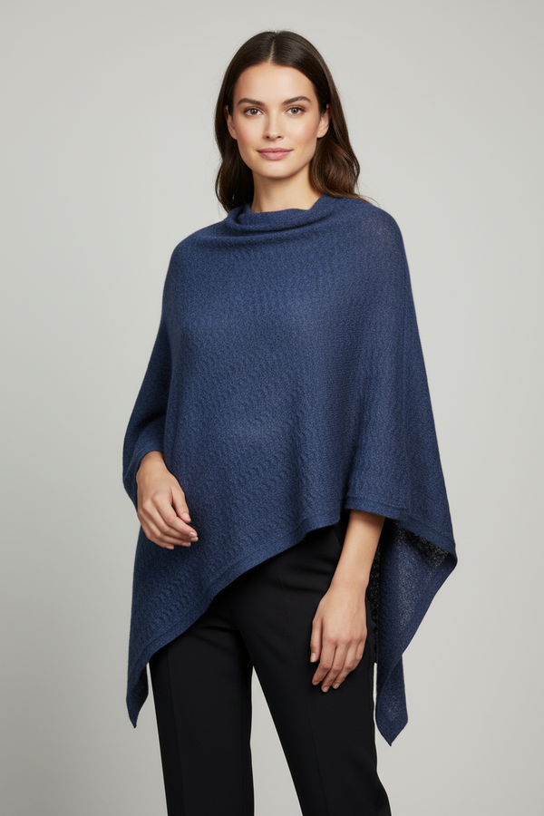 Baby Alpaca Capelet — Blue — blue baby alpaca by Peruvian Link