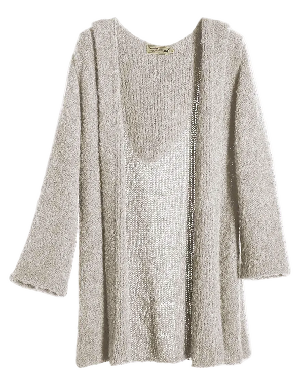 Eco Hooded Cardigan — silver alpaca by Peruvian Link