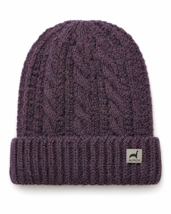 Trenza Hat — Eggplant — eggplant alpaca by Peruvian Link