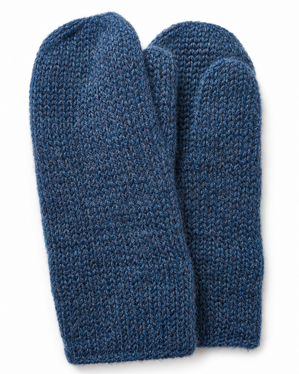 Fleece Lined Mittens — Denim — denim alpaca by Peruvian Link