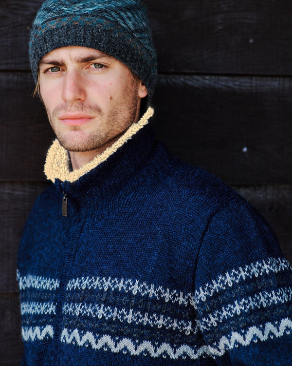 The Fleece Lined — Navy — navy alpaca by Peruvian Link