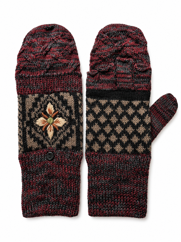 Harvest Mosaic Glittens — único alpaca by Peruvian Link