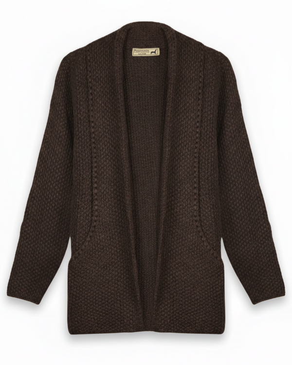 Hearthstone Cardigan — Espresso — espresso alpaca by Peruvian Link