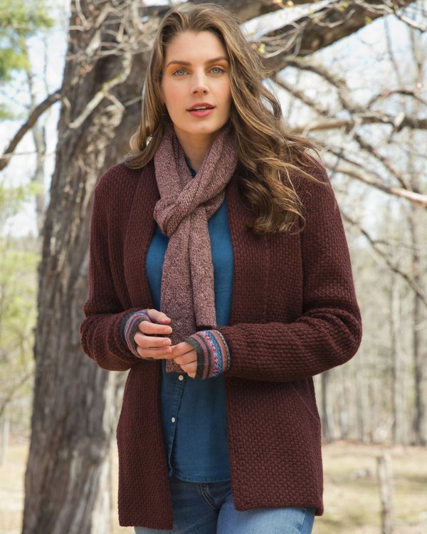 Hearthstone Cardigan — Plum — plum alpaca by Peruvian Link