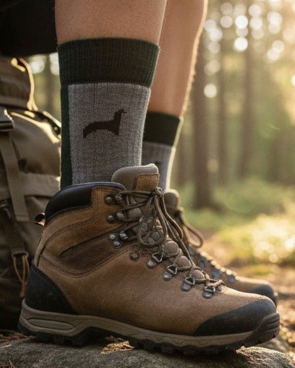 Hiker Socks — Green — green alpaca by Peruvian Link