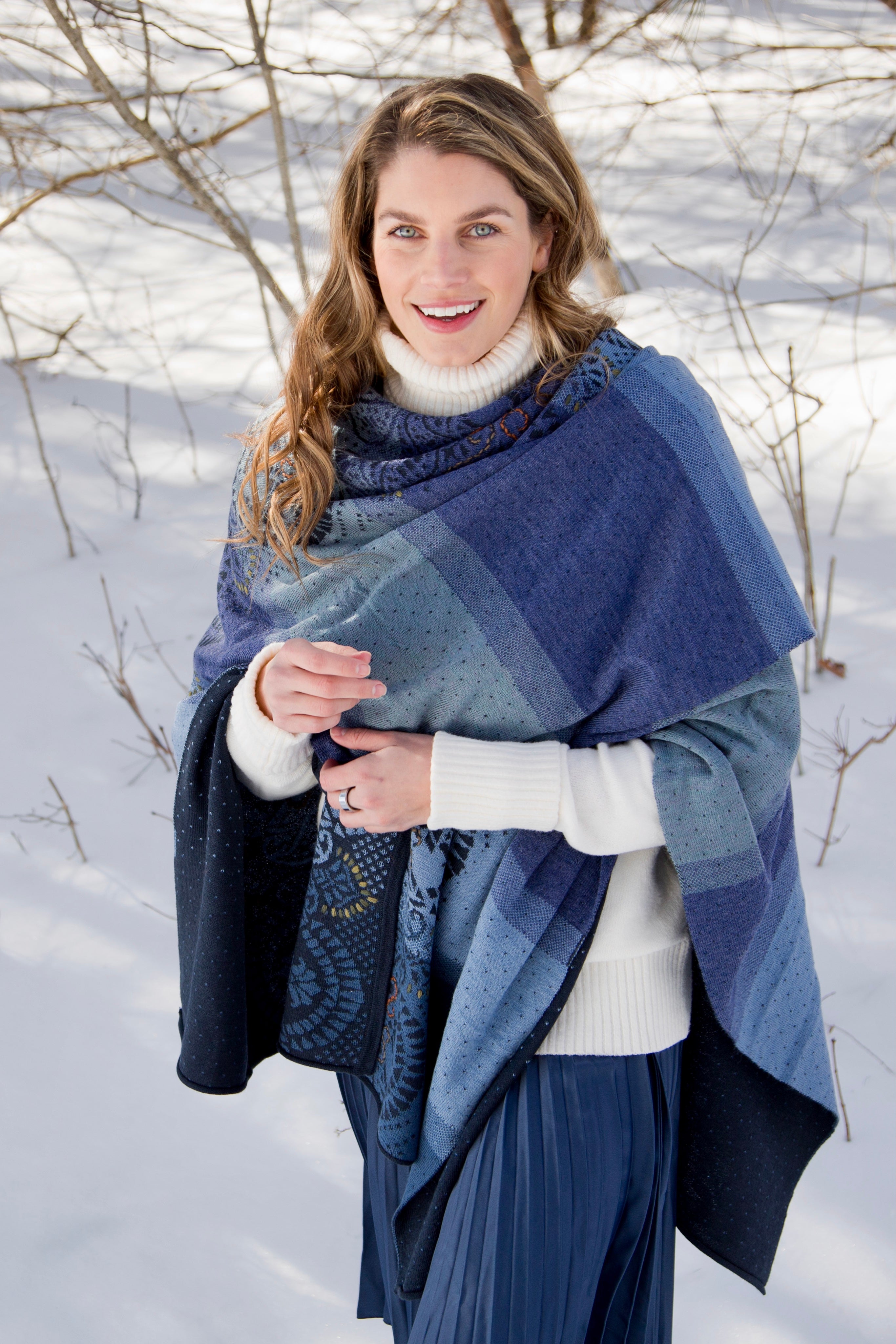 Paisley Reversible Ruana – Peruvian Link Alpaca Collection