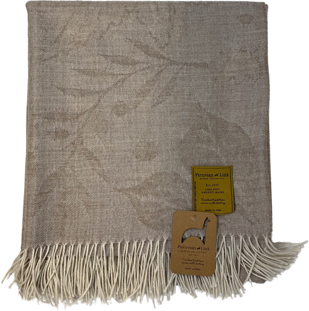 Baby Alpaca Reversible Maple Leaf Throw