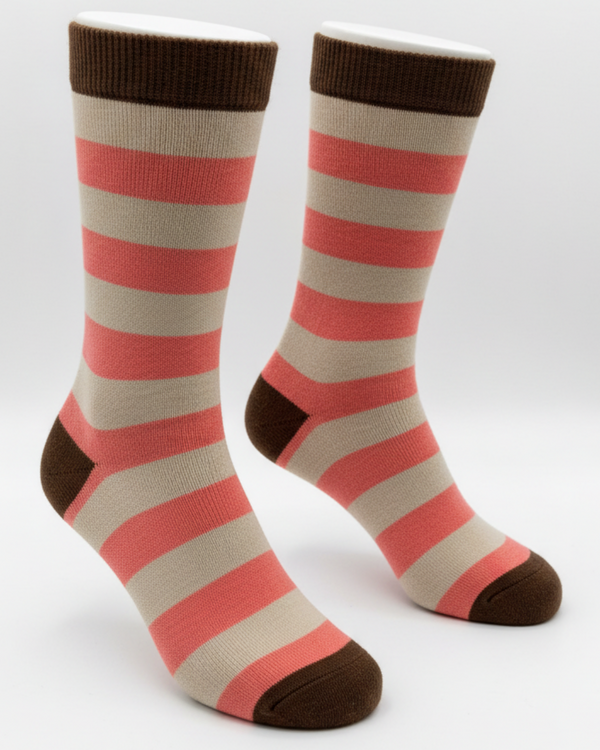 Tri-Color Sock — Coral — coral alpaca by Peruvian Link