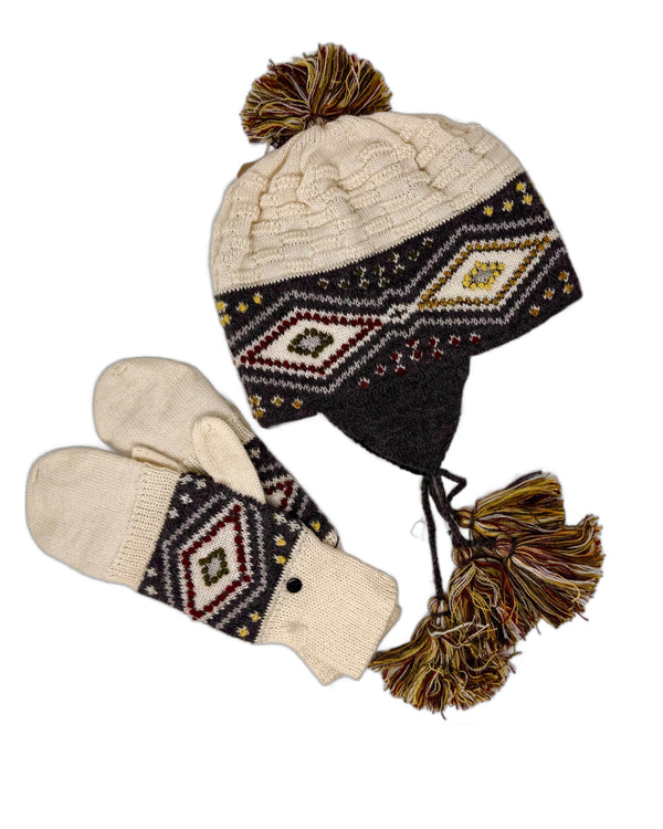 Snow Diamond Glittens — único alpaca by Peruvian Link