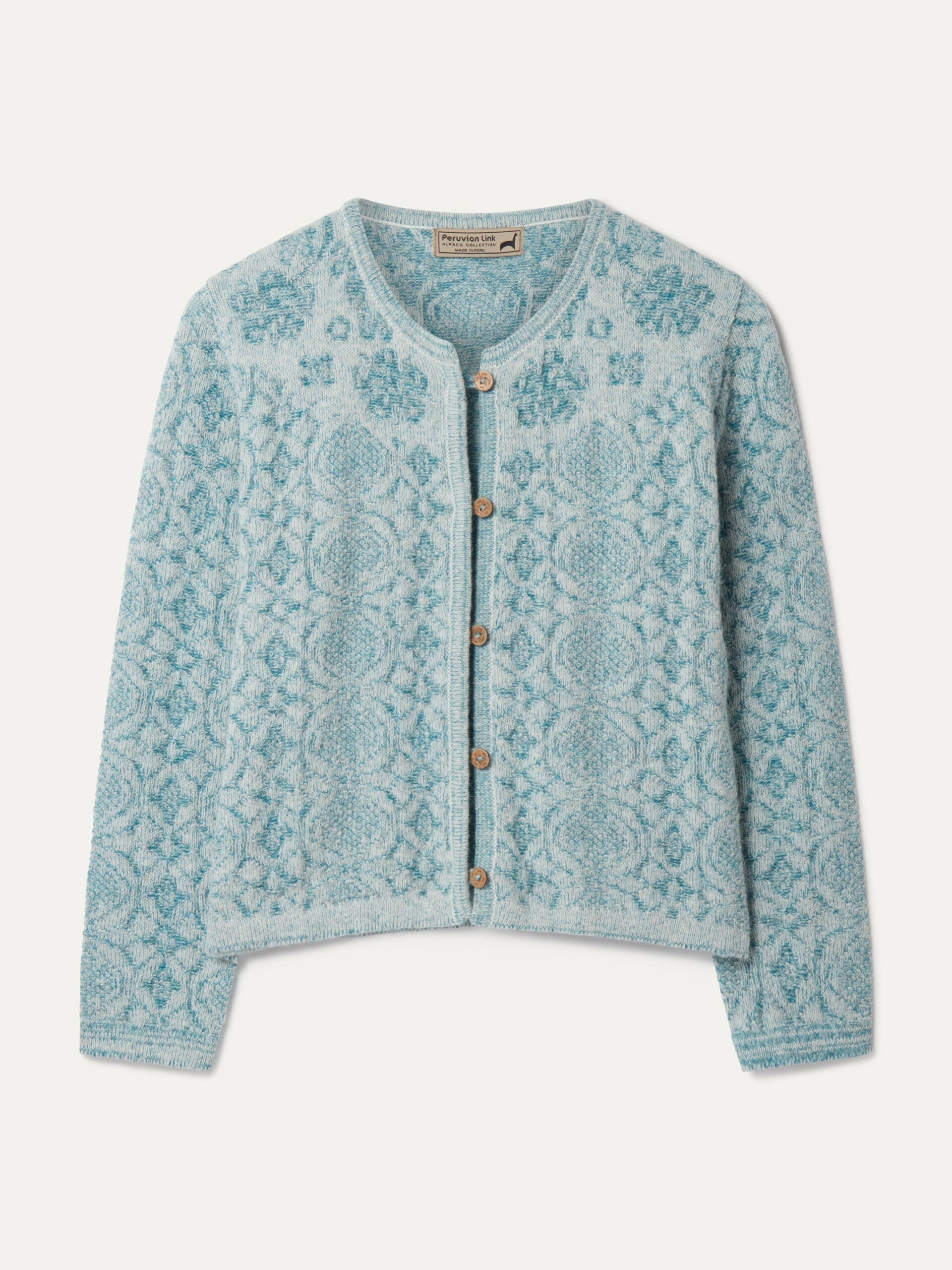 Peruvian Link Connection Alpaca Embroidered outlet Cardigan Sweater