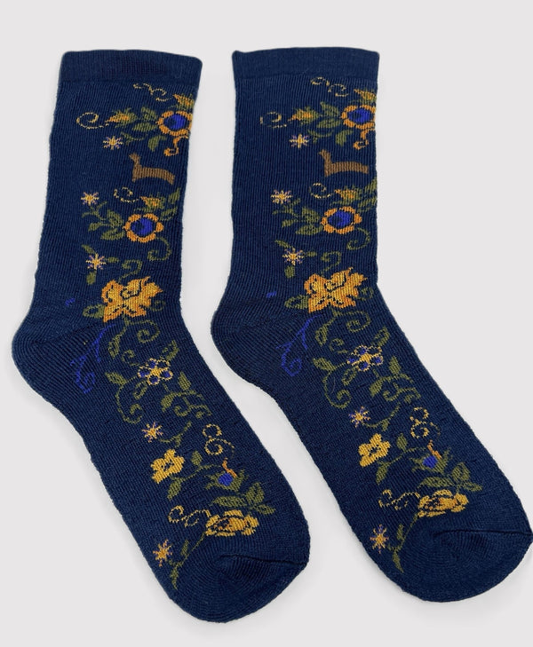 Prairie Socks — Navy Melange — navy melange alpaca by Peruvian Link