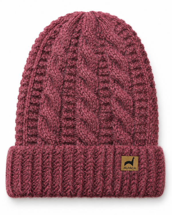 Trenza Hat — Raspberry — raspberry alpaca by Peruvian Link