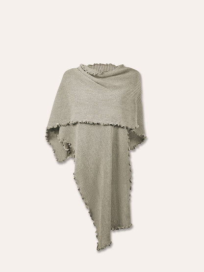 Sand Ruffle Stripe Shawl