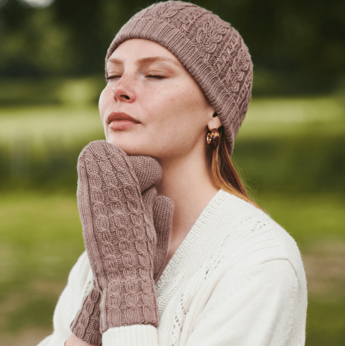 French Braid Alpaca Mitten