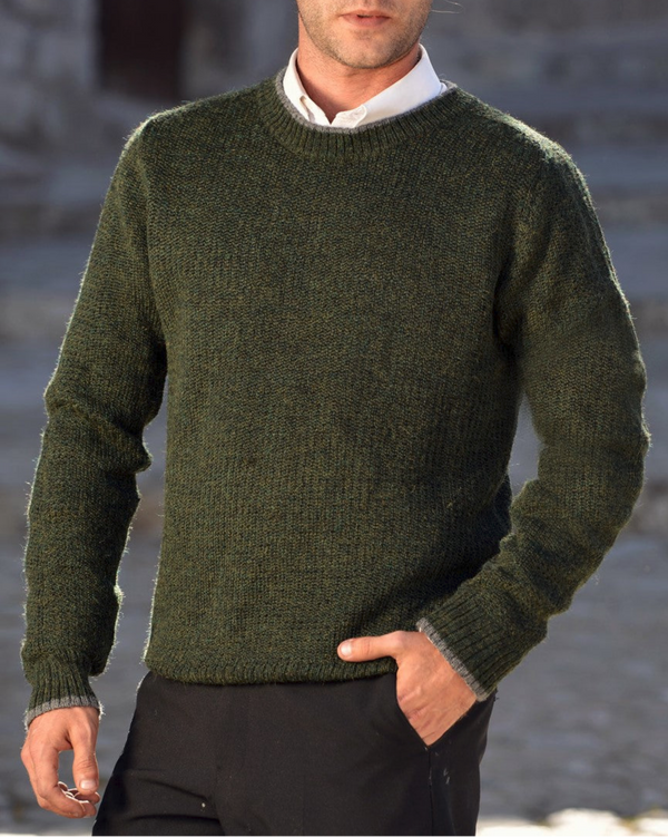 Sebago Sweater — Green — green alpaca by Peruvian Link