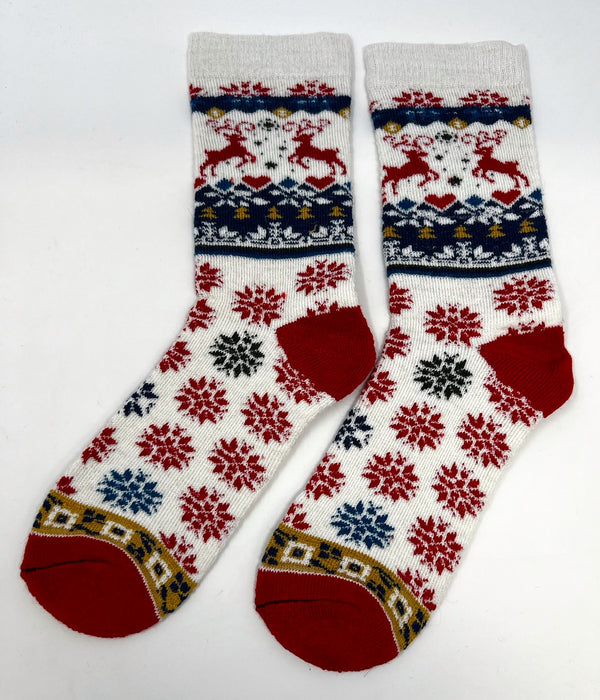 Reindeer Socks — White — white alpaca by Peruvian Link