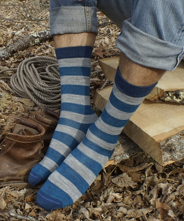 Tri-Color Sock — Blue — blue alpaca by Peruvian Link