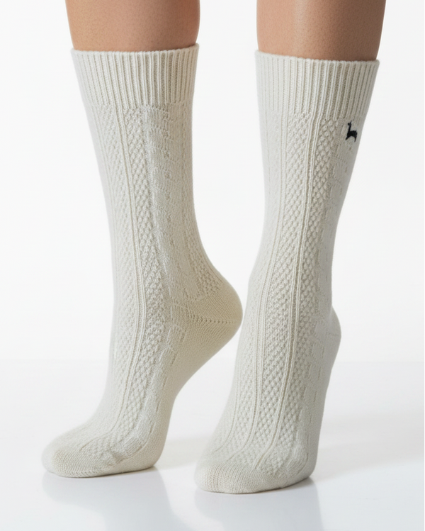 Cable Dress Sock — Black — black baby alpaca by Peruvian Link