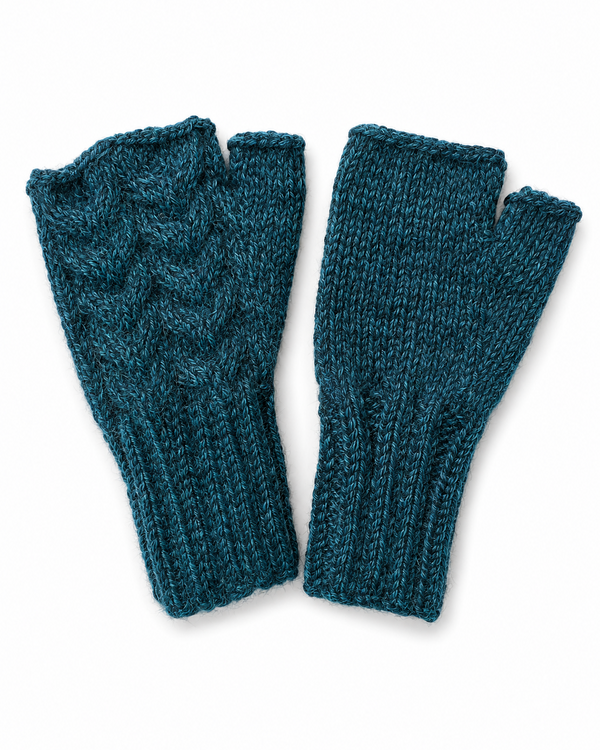 Trenza Gauntlet — Teal — teal alpaca by Peruvian Link