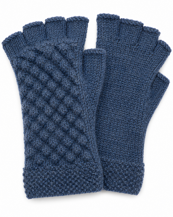 Text Fingerless — Denim — denim alpaca by Peruvian Link