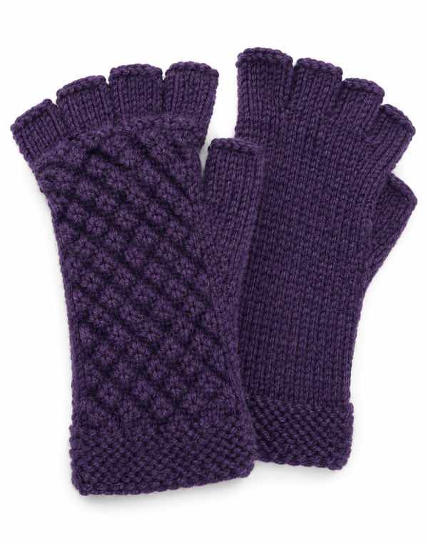 Text Fingerless — Purple — purple alpaca by Peruvian Link