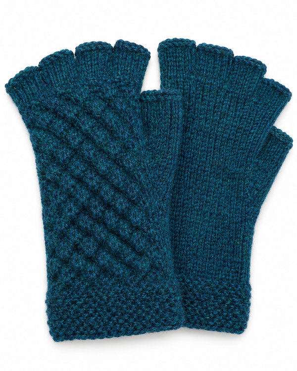 Text Fingerless — Teal — teal alpaca by Peruvian Link
