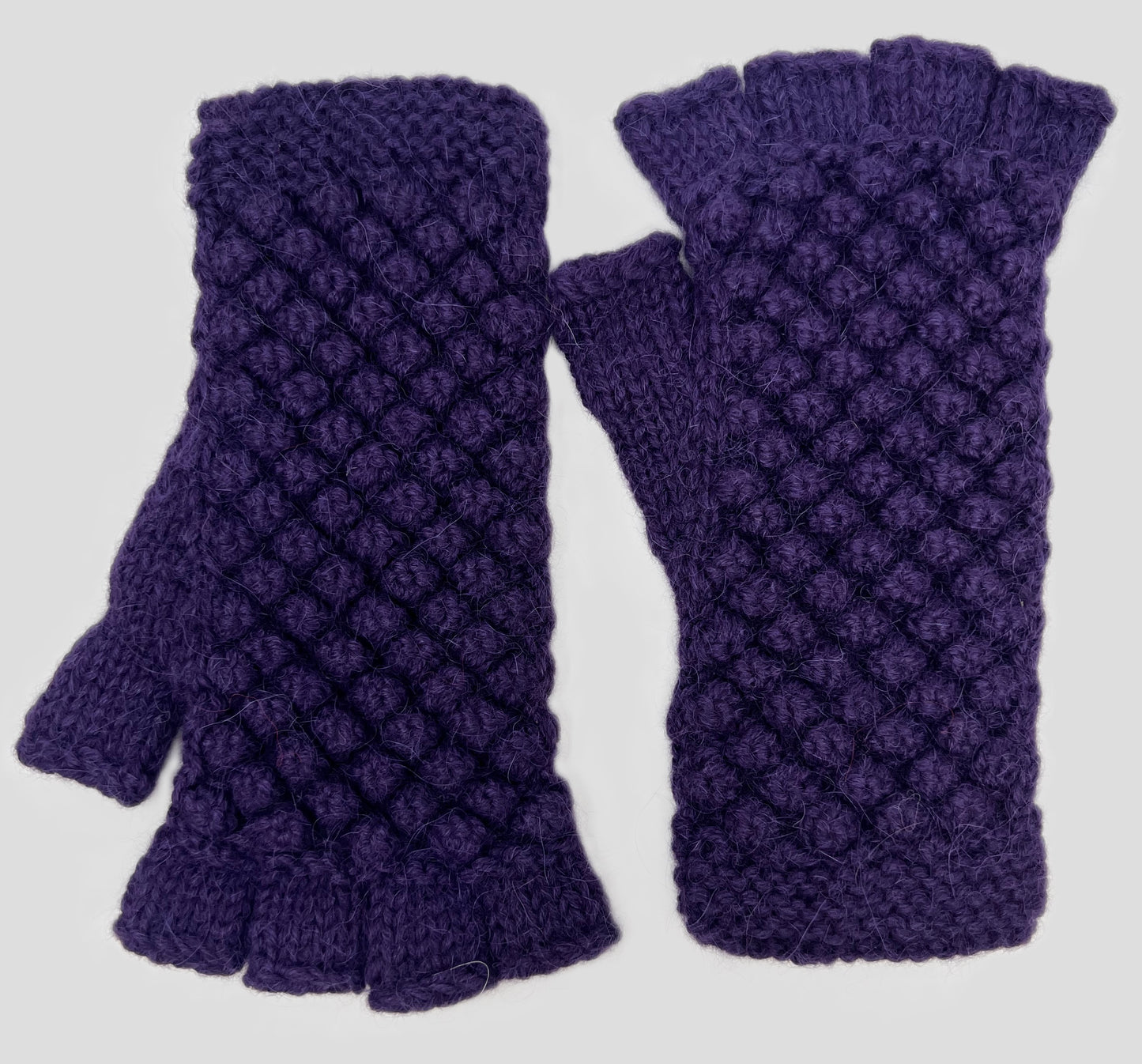 Textured Fingerless Alpaca Gloves