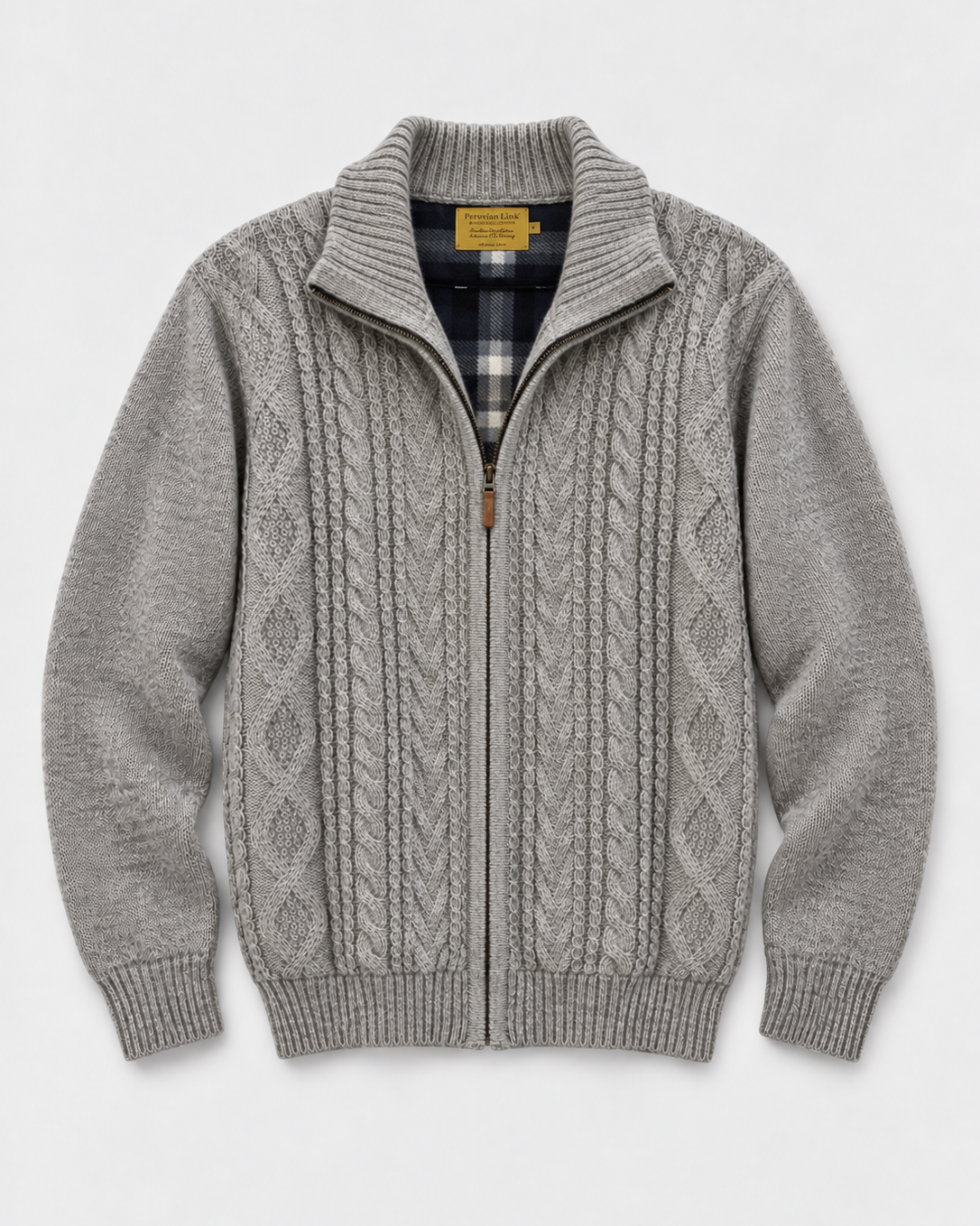 Cable knit fleece alpaca sweater