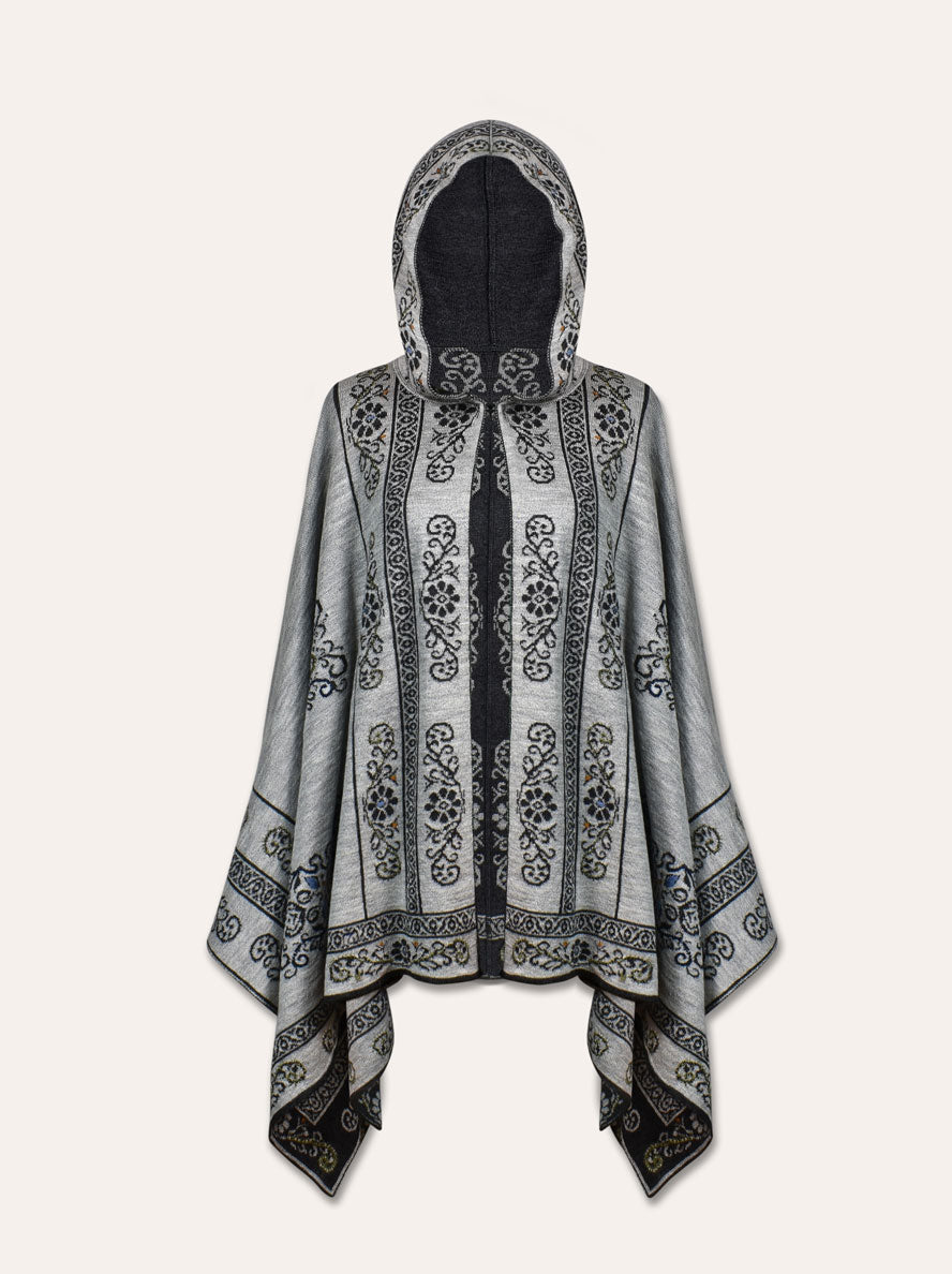 Treasure Reversible Hooded Alpaca Cape