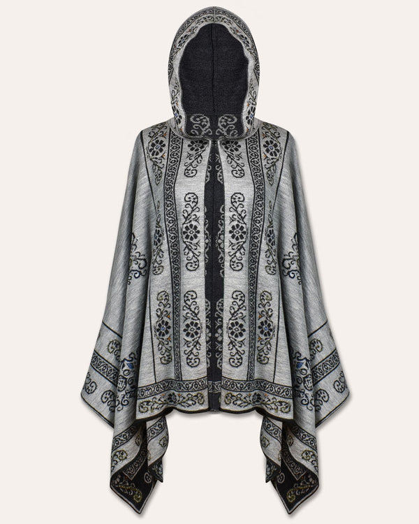 Treasure Hooded Cape — Granite — granite alpaca by Peruvian Link