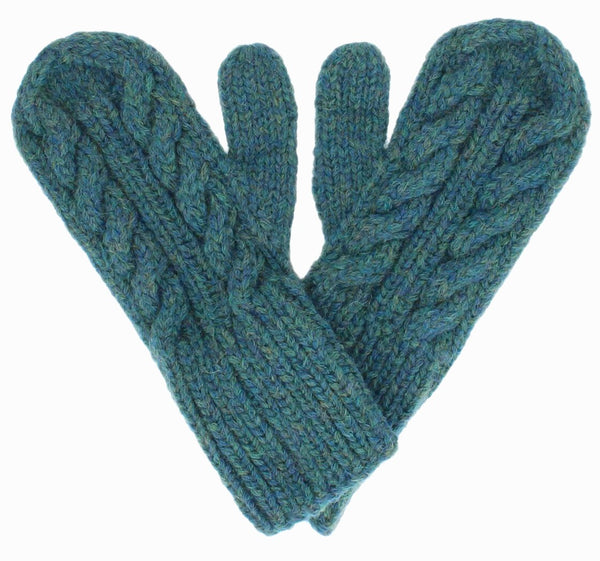 Trenza Mittens — Seafoam — seafoam alpaca by Peruvian Link
