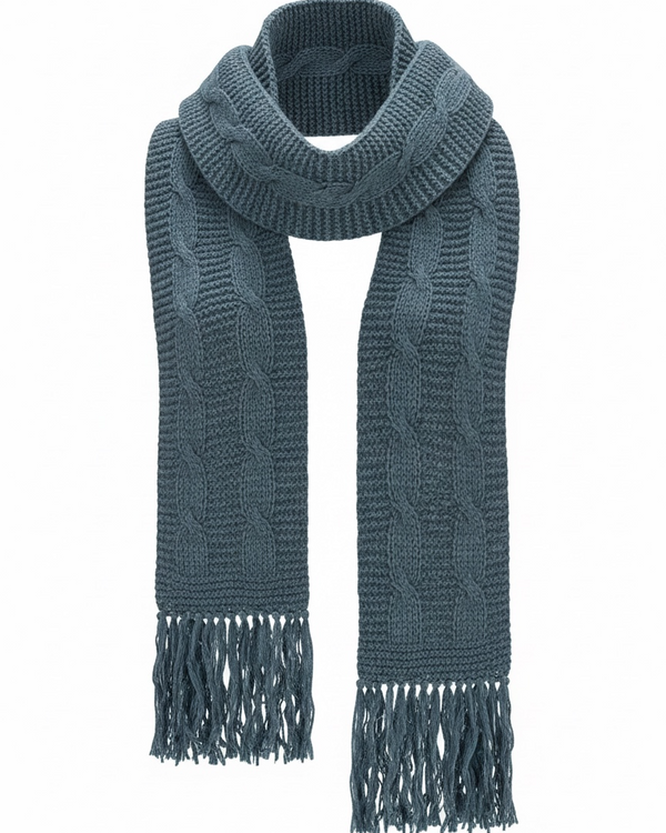 Trenza Scarf — Dark Teal — dark teal alpaca by Peruvian Link