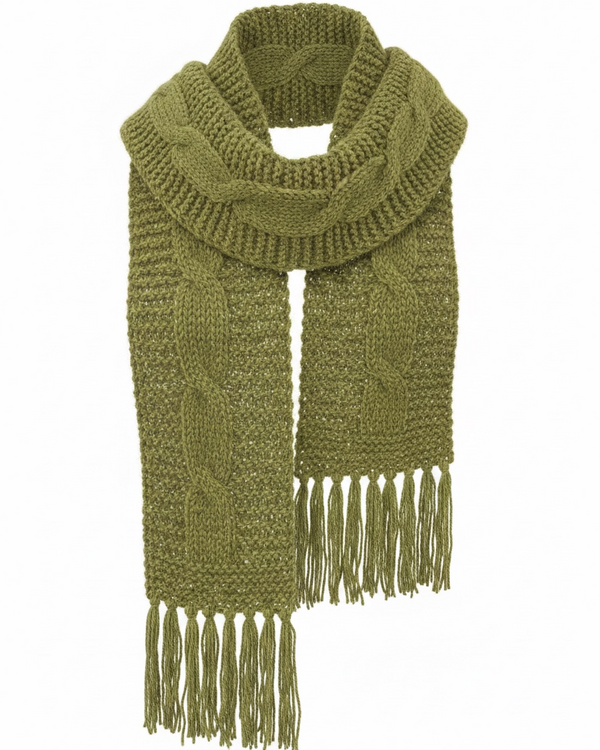 Trenza Scarf — Pistachio — pistachio alpaca by Peruvian Link