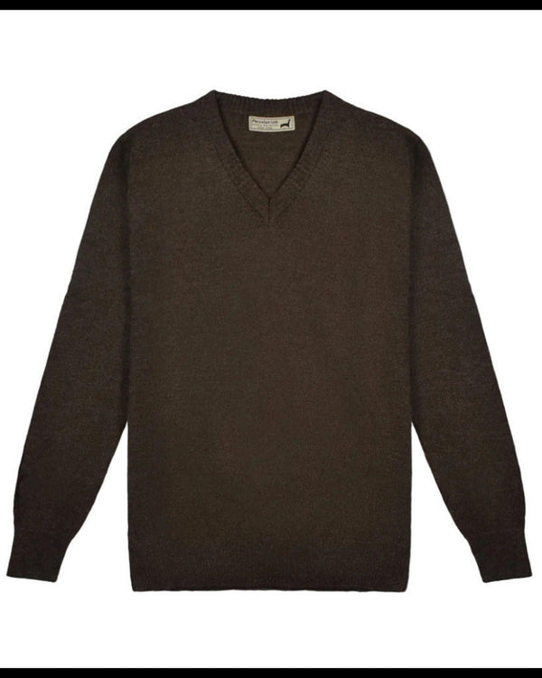 V-Neck Pullover — Moss — moss baby alpaca by Peruvian Link
