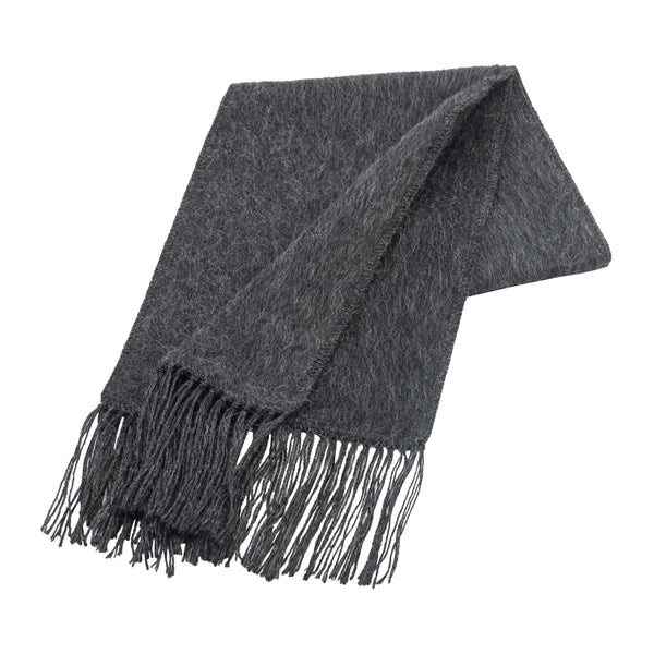 Woven Scarf — Charcoal — charcoal alpaca by Peruvian Link