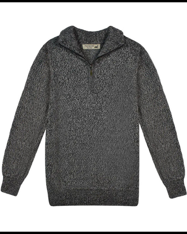 Troyan 1/2 Zip — Char — char alpaca by Peruvian Link