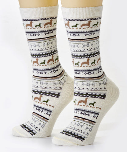 Alpaca Print Crew Sock