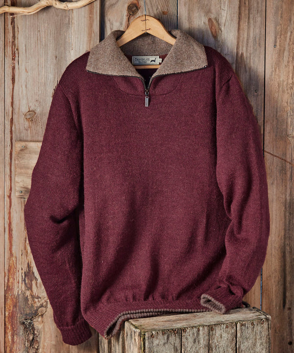 Auckland 1/4 Zip — Merlot — merlot alpaca by Peruvian Link