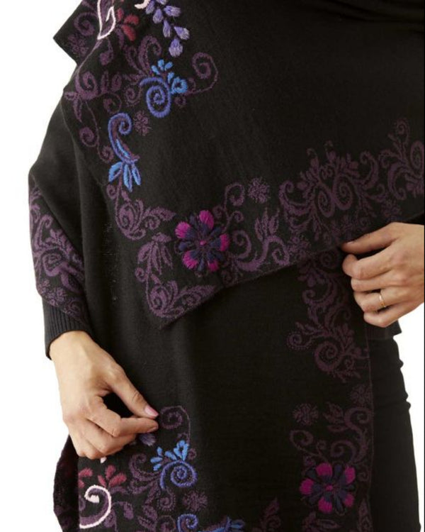 Embroidery Shawl — Purple — purple alpaca by Peruvian Link