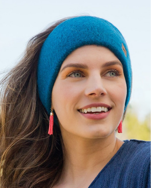 Alpaca Headband — Teal — teal baby alpaca by Peruvian Link