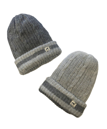 Reversible Striped Alpaca Beanie