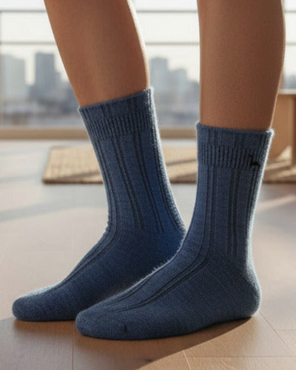 Bed Sock — Denim — denim baby alpaca by Peruvian Link