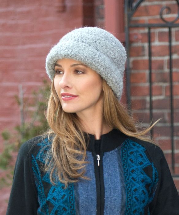 Boucle Hat — Charcoal — charcoal alpaca by Peruvian Link