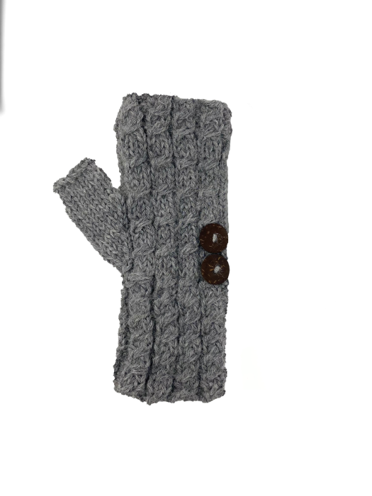 Button Gauntlet — Charcoal — charcoal alpaca by Peruvian Link