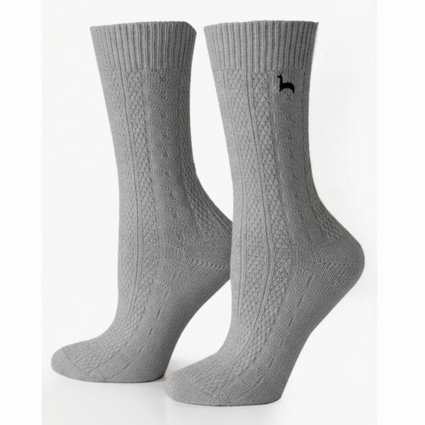 Cable Dress Sock — Silv — silv baby alpaca by Peruvian Link