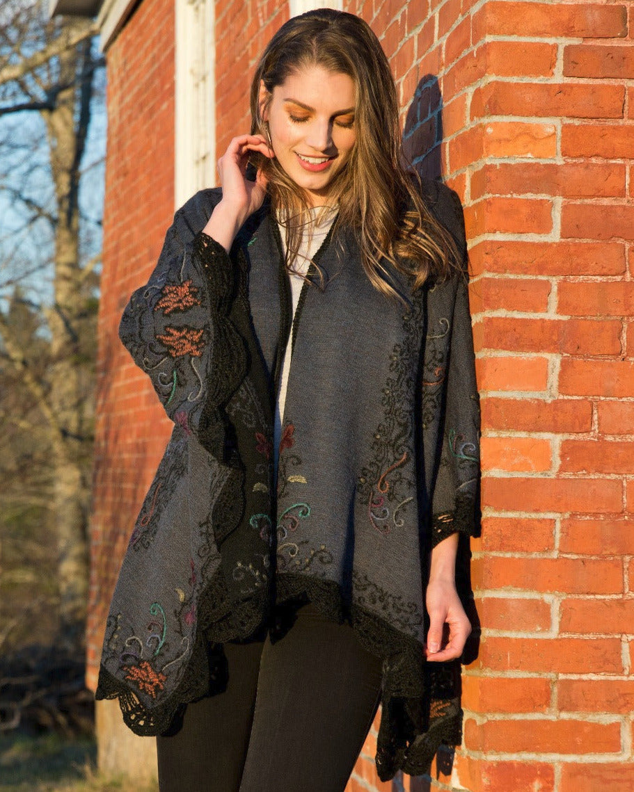 Denim Reversible Ruana