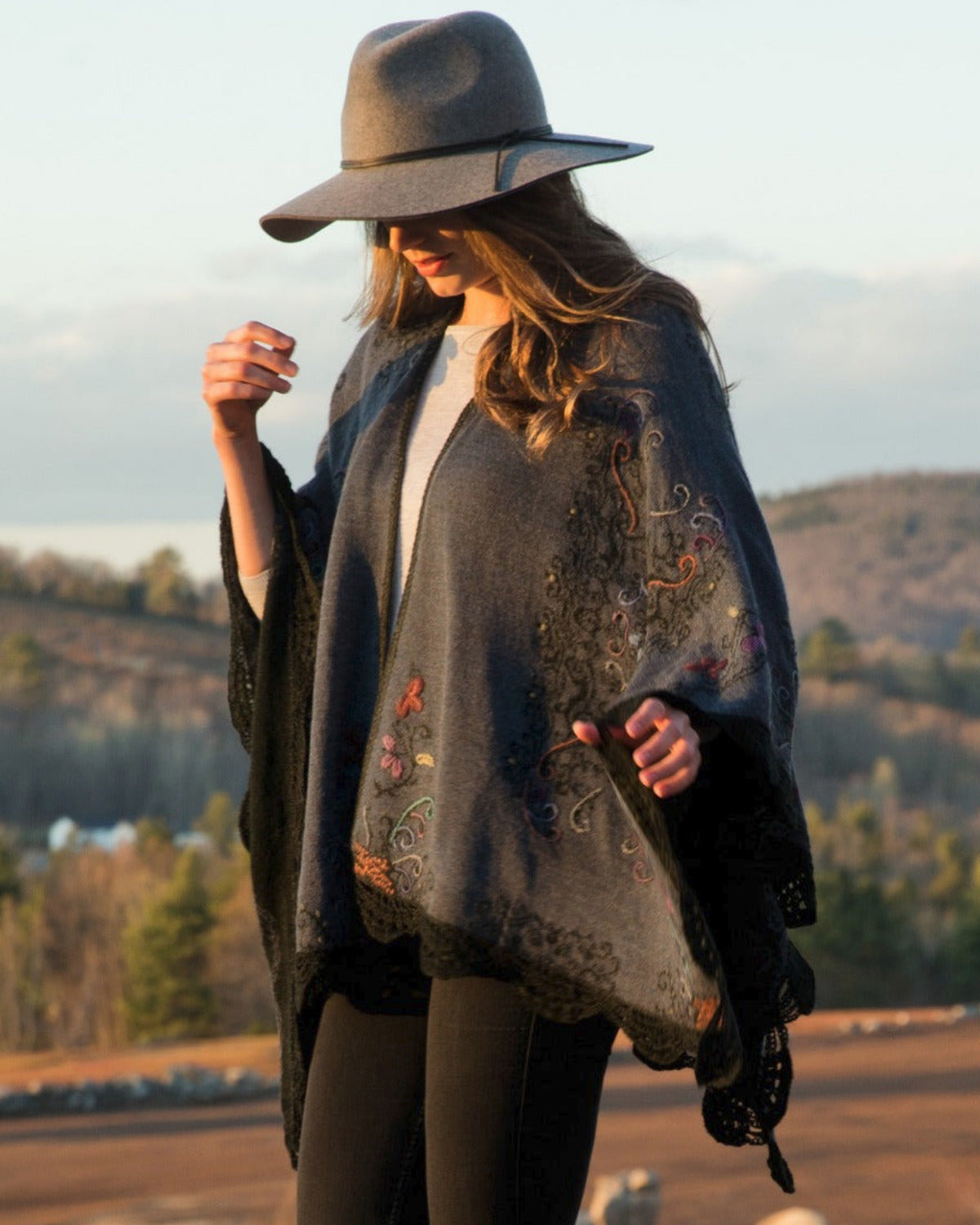 Denim Reversible Ruana