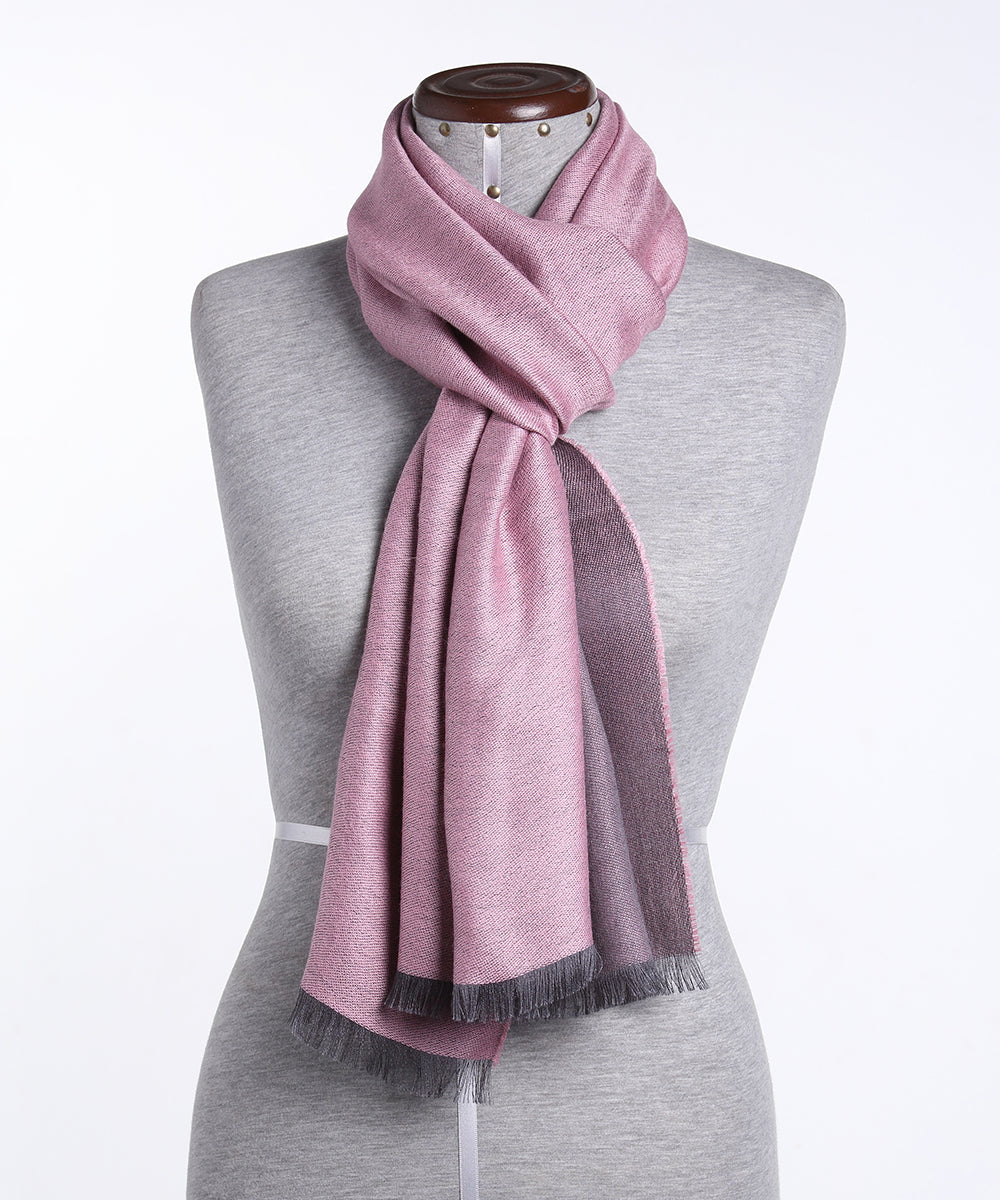 Double-Sided Woven Alpaca and Silk Scarf