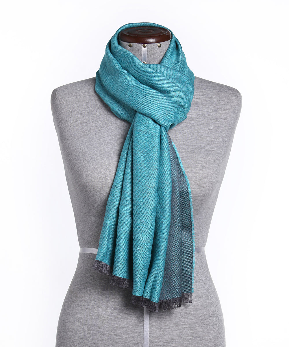 Double-Sided Woven Alpaca and Silk Scarf