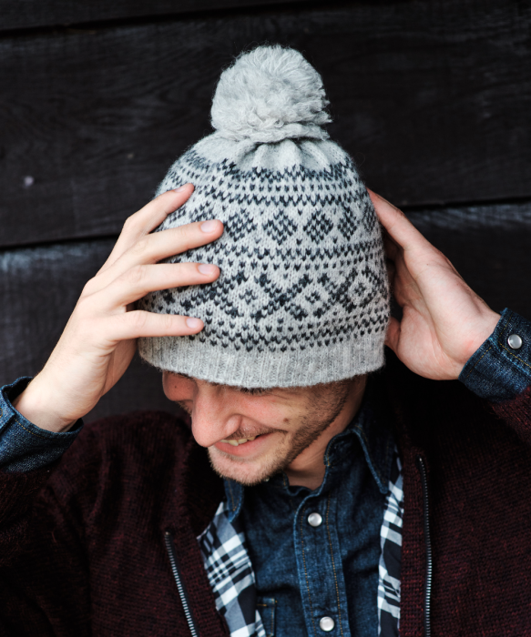 Fair Isle Hat — Stone — stone baby alpaca by Peruvian Link